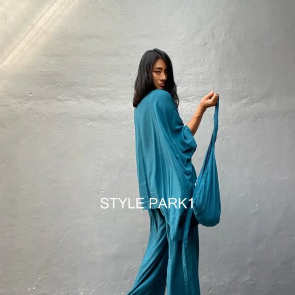 STYLE PARK - 4PCS KIMONO SET w/ALADDIN PANTS, BAG & BELT - ONE SIZE - Picture 8 of 10